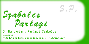 szabolcs parlagi business card